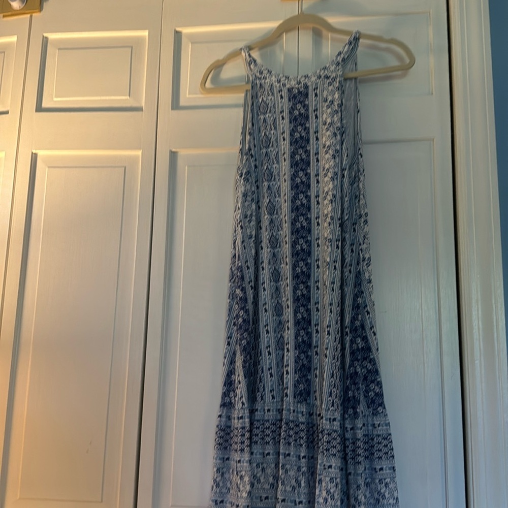 Super soft stretchy rayon blue halter dress by loft size medium worn once